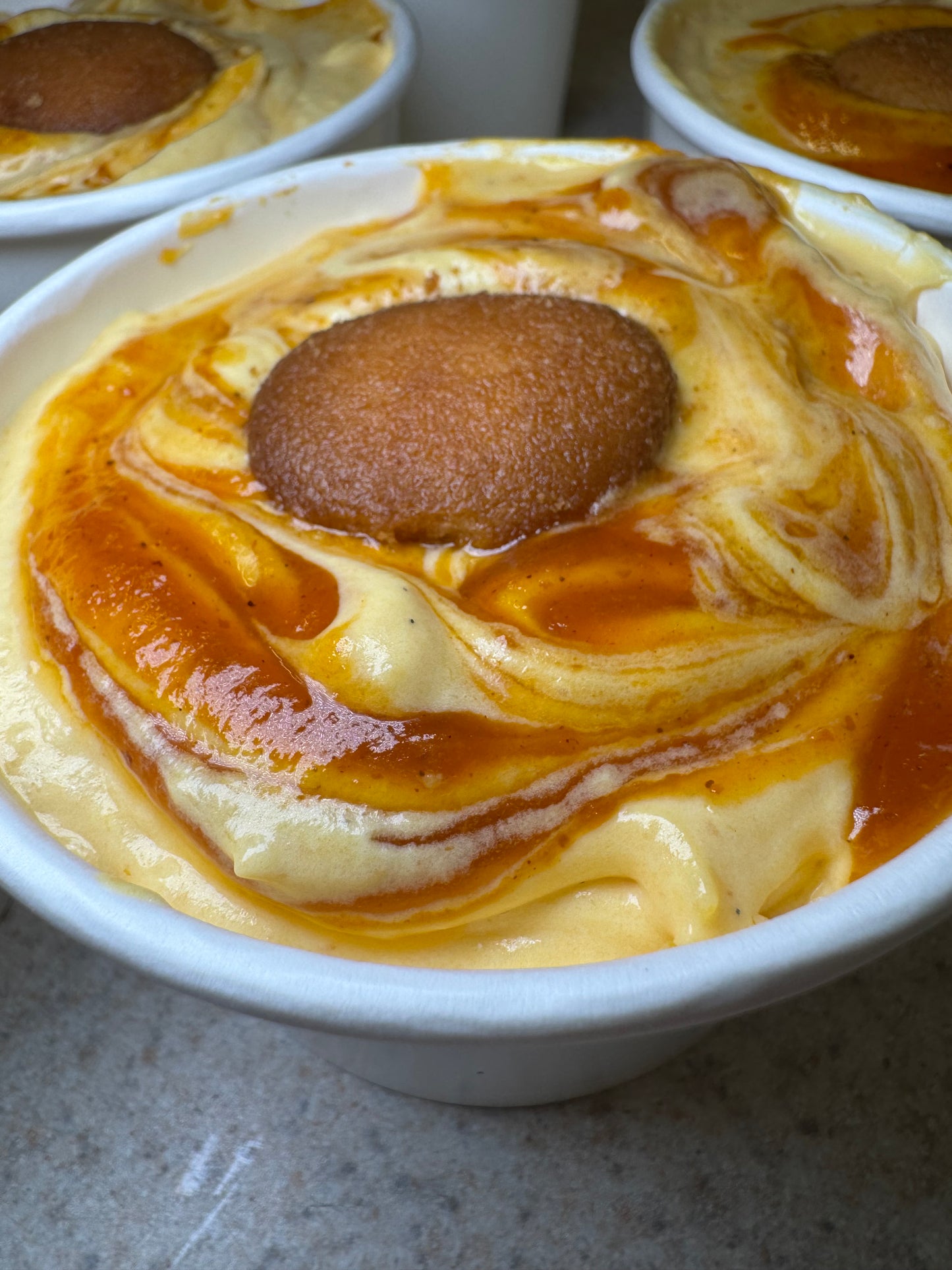 Pumpkin Banana Pudding with Brown Butter Wafer